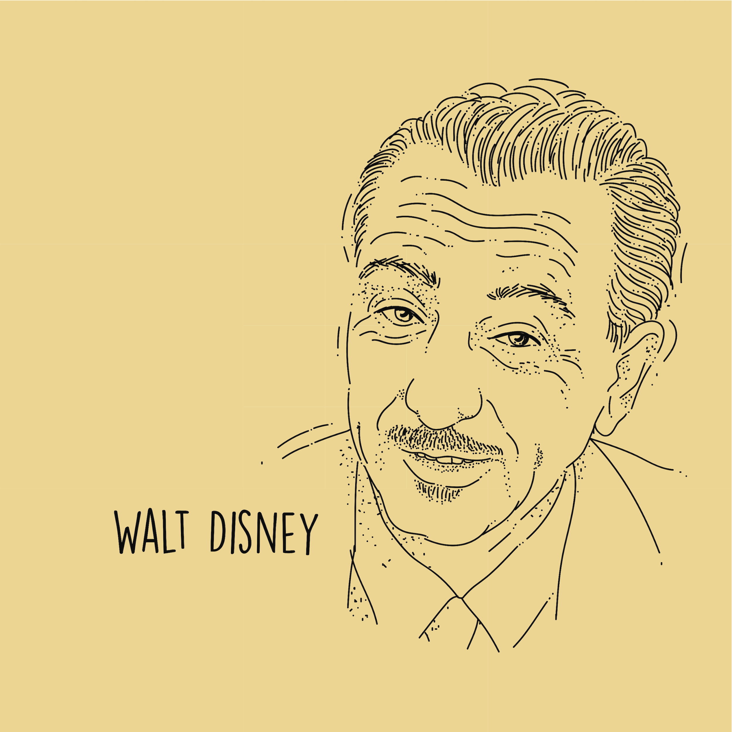 walt disney sketches of him